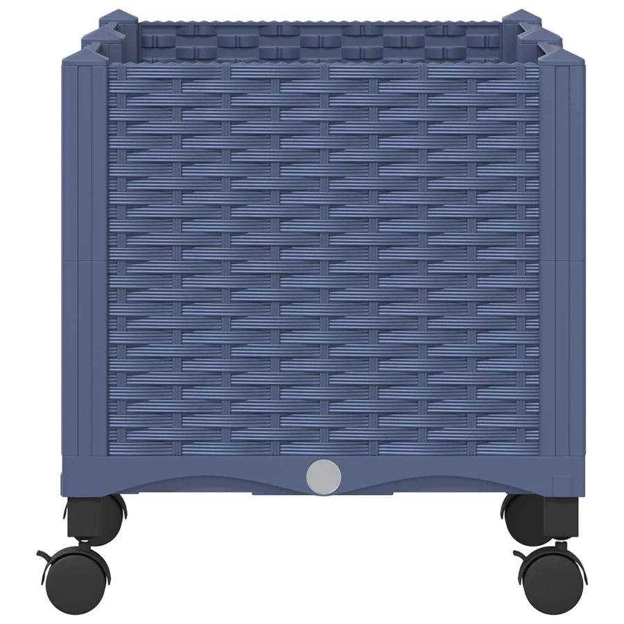 Jardinière avec Roues Gris Bleu 80 x 40 x 48 cm PP - 4