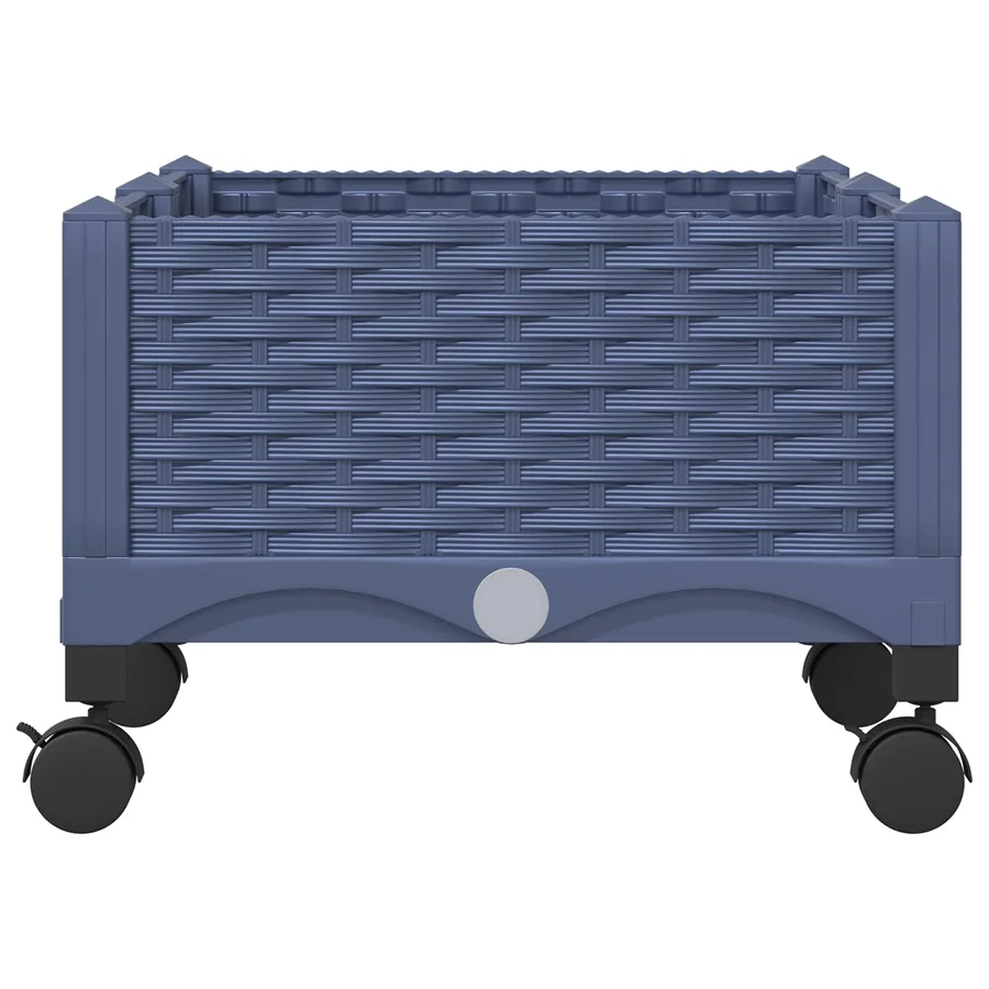 Jardinière avec Roues Gris Bleu 80 x 40 x 33 cm PP - 4