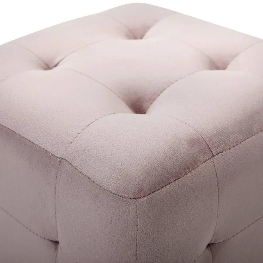 2 pcs Poufs Rose 30 x 30 x 30 cm Tissu velours - 4