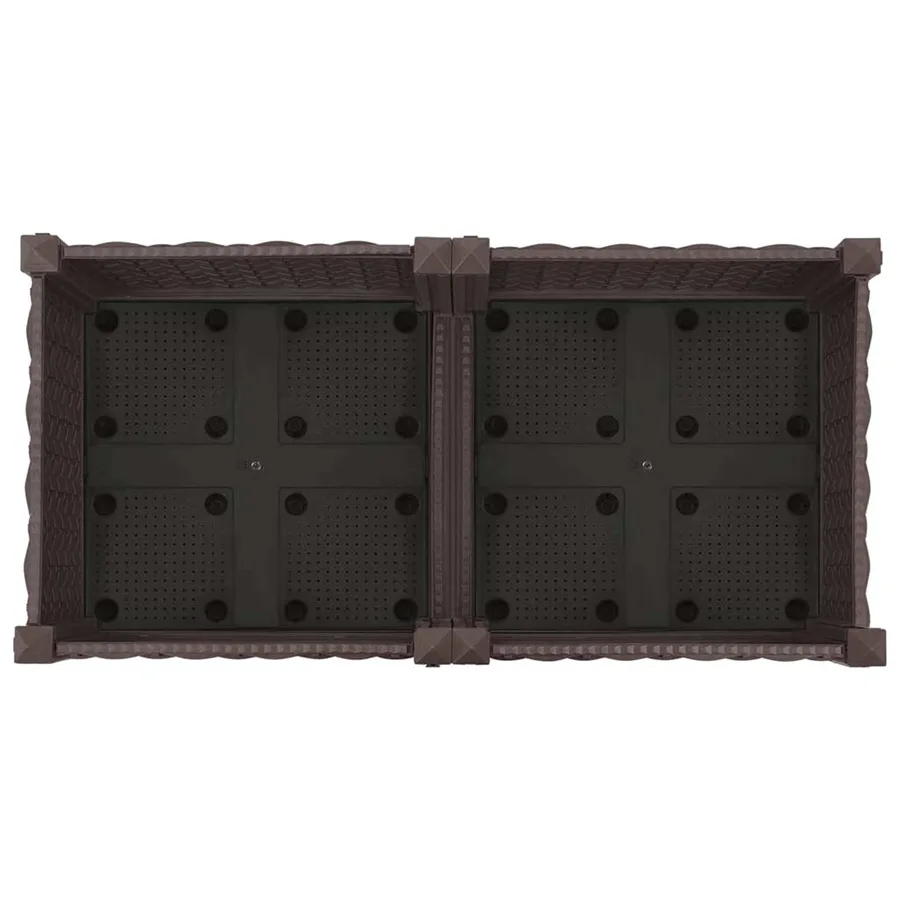Jardinière avec Roues Marron 80 x 40 x 29 cm PP - 5