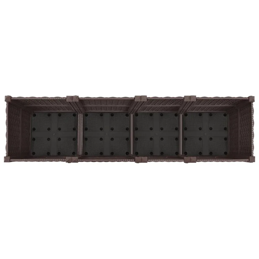 Jardinière avec Roues Marron 160 x 40 x 44 cm PP - 5