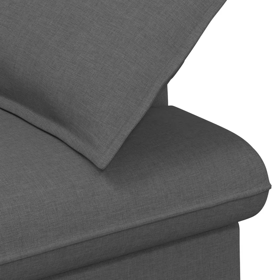 Canapé love seat avec capitonnage en boutons Gris foncé Tissu - 6