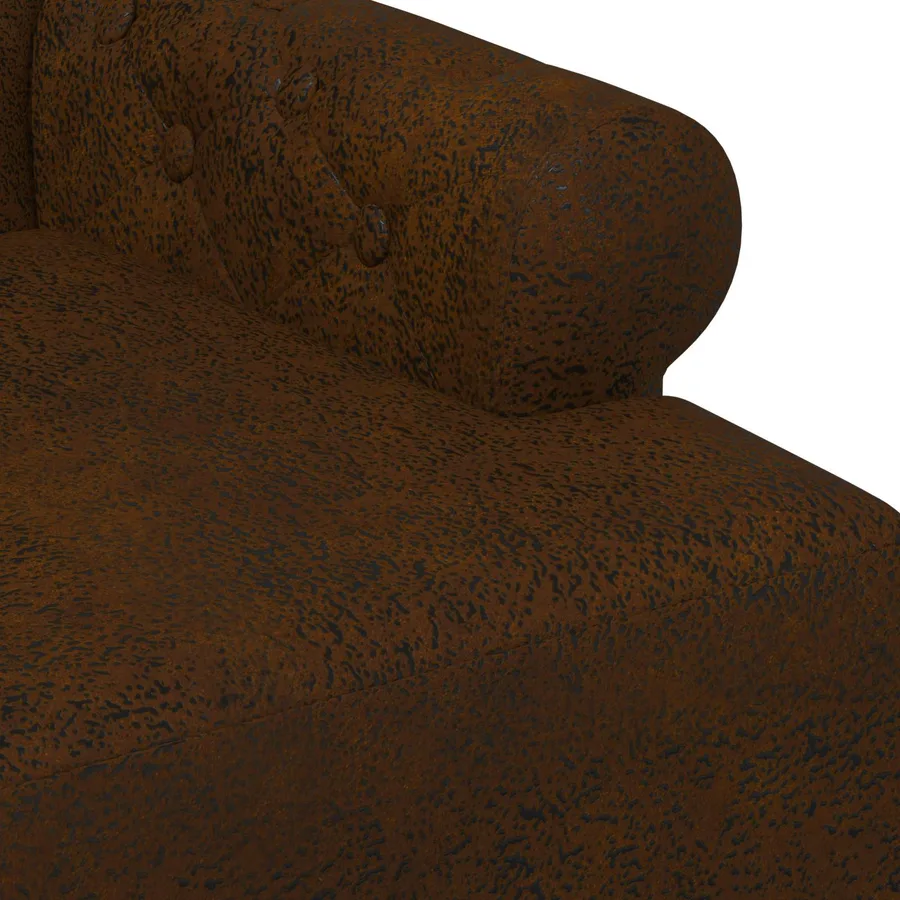 Canapé love seat avec capitonnage en boutons Marron Simili daim - 6