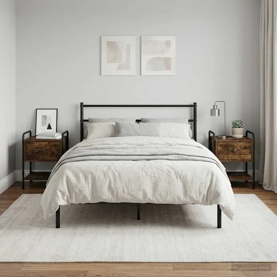 Table de chevet 2 pc Chêne fumé Bois d'ingénierie
