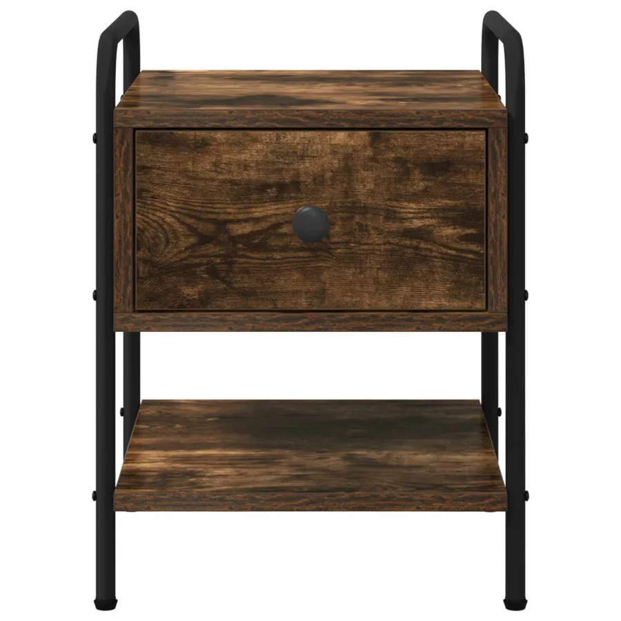 Table de chevet 2 pc Chêne fumé Bois d'ingénierie - 6