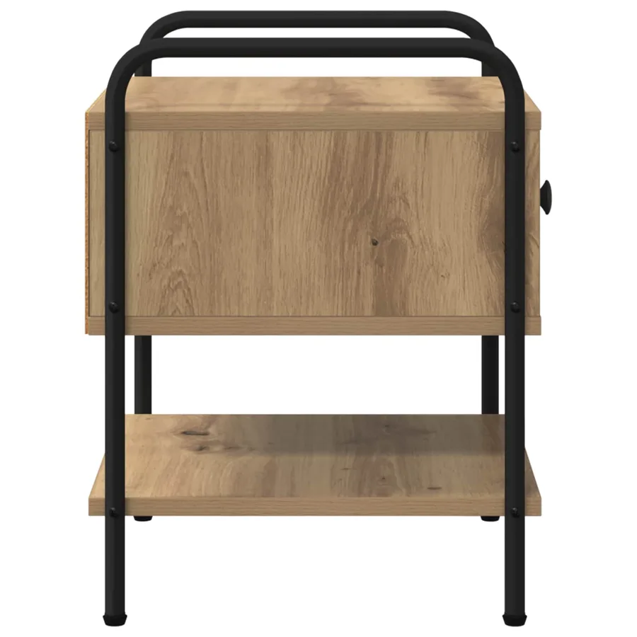 Table de chevet 2 pc Chêne artisanal Bois d'ingénierie - 7