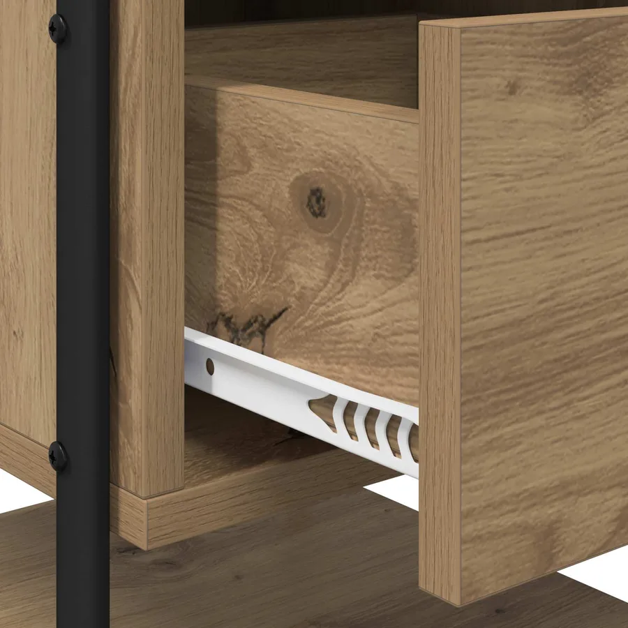 Table de chevet 2 pc Chêne artisanal Bois d'ingénierie - 9