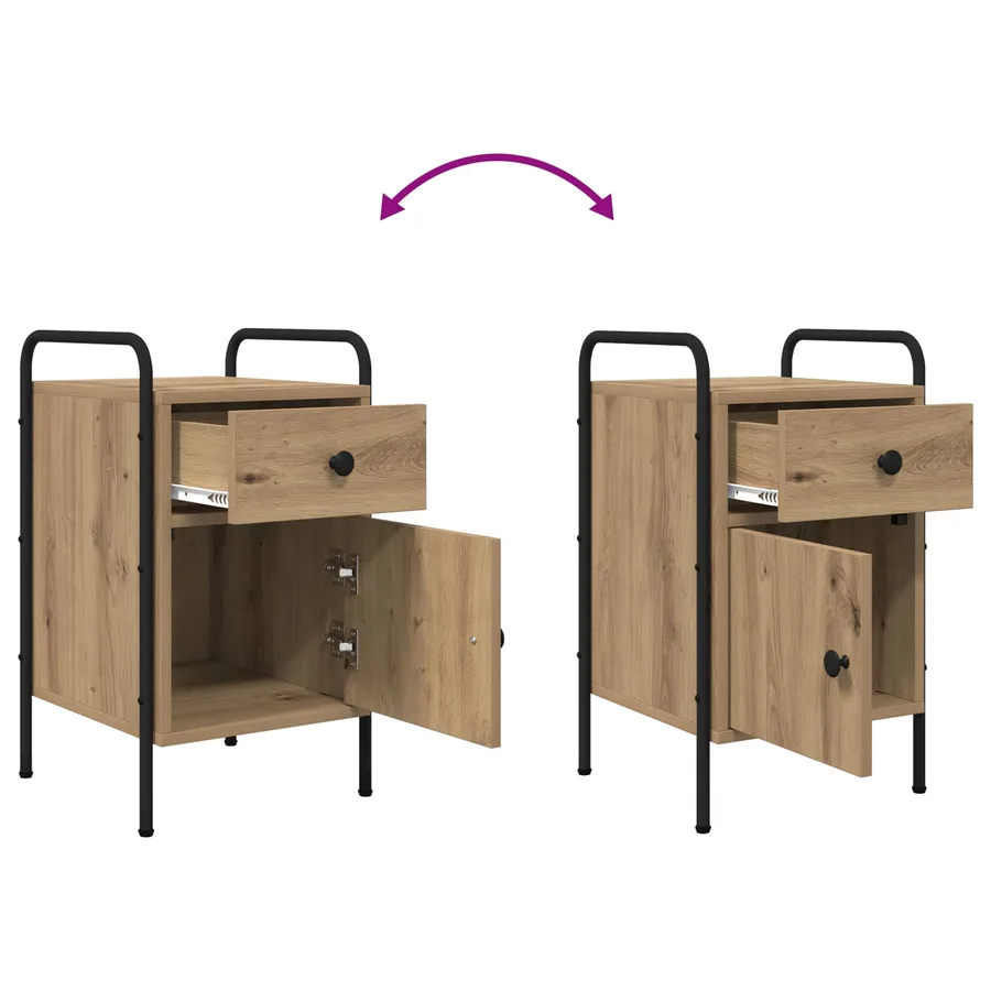 Table de chevet 2 pc Chêne artisanal 35 x 36,5 x 61 cm - 13