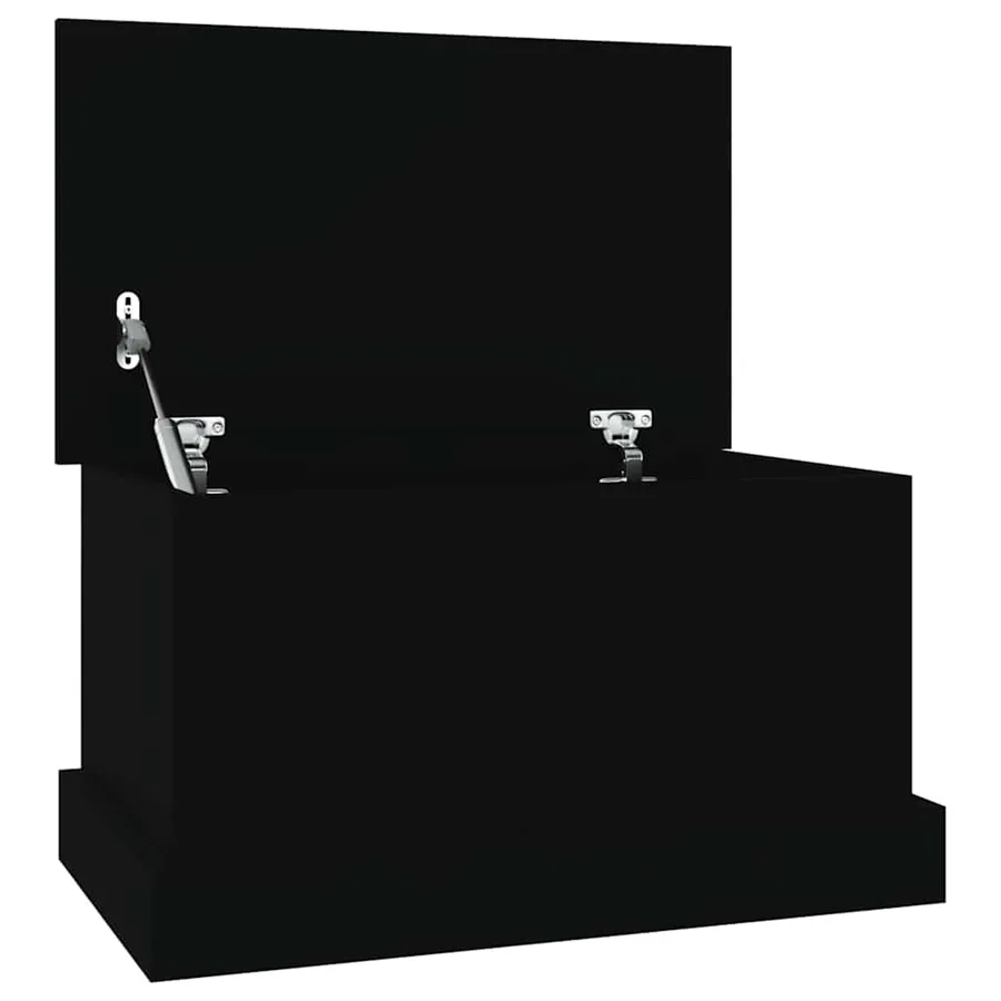 Boîte de rangement noir 50x30x28 cm bois d'ingénierie - 2