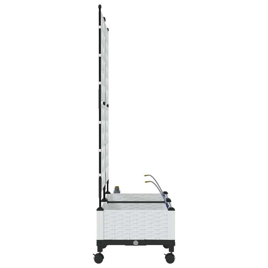 Porte-plante de jardin avec irrigation et roues 2 pc Blanc PP - 3