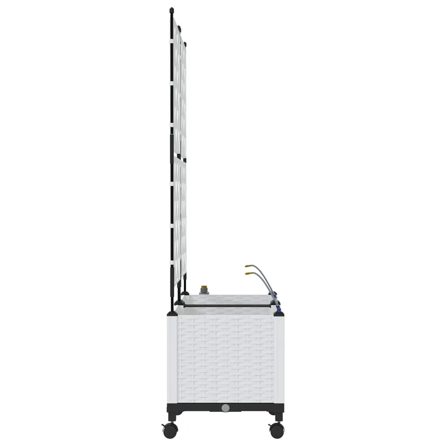 Porte-plante de jardin avec irrigation et roues 2 pc Blanc PP - 3