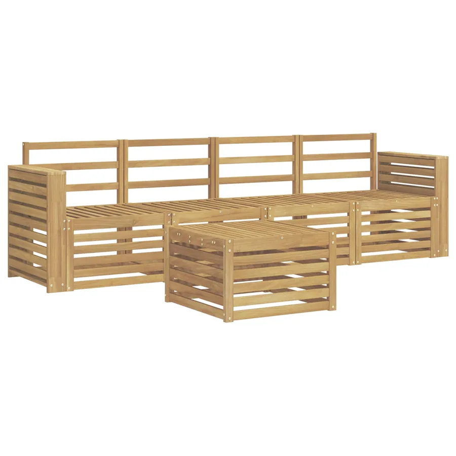 Ensemble de canapés d'extérieur 5 pcs Blanc - 2