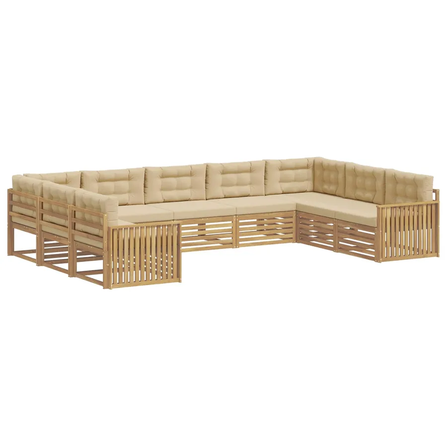 Ensemble de canapés d'extérieur 9 pc Blanc et Beige - 2