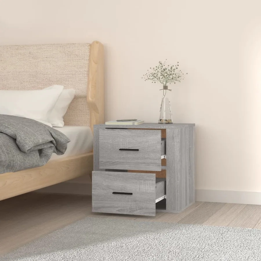 Table de chevet murale Sonoma gris 50x36x47 cm - 4