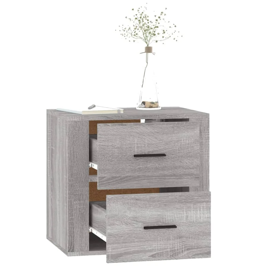 Table de chevet murale Sonoma gris 50x36x47 cm - 5