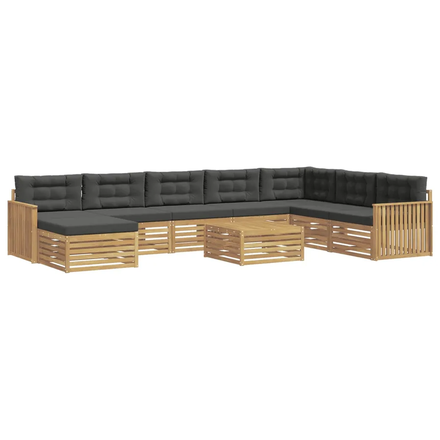 Ensemble de canapés d'extérieur 9 pc Blanc et anthracite - 2
