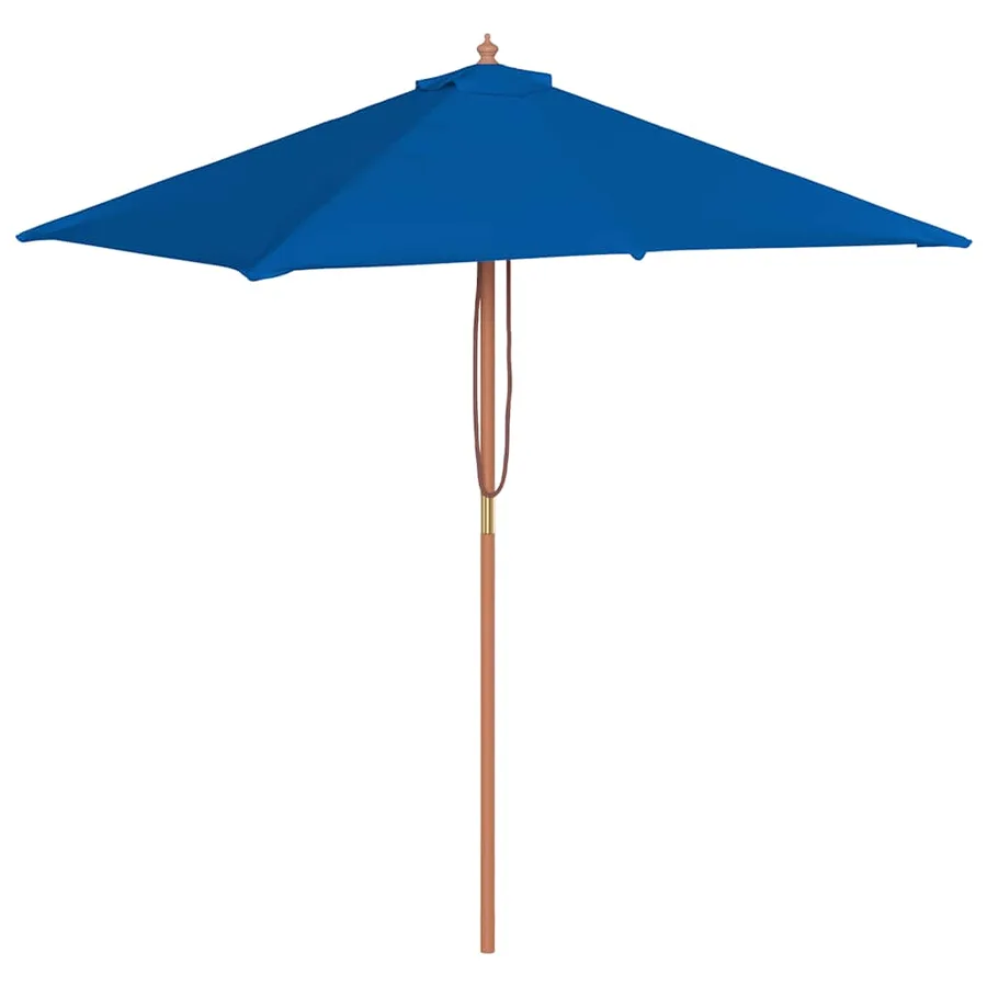Parasol de jardin avec mât en bois bleu 150x200 cm - 2
