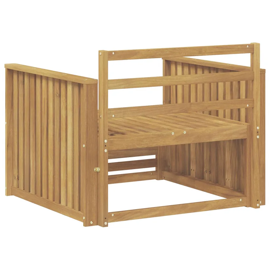 Canapé d’extérieur Bois d'Acacia Massif Blanc - 5