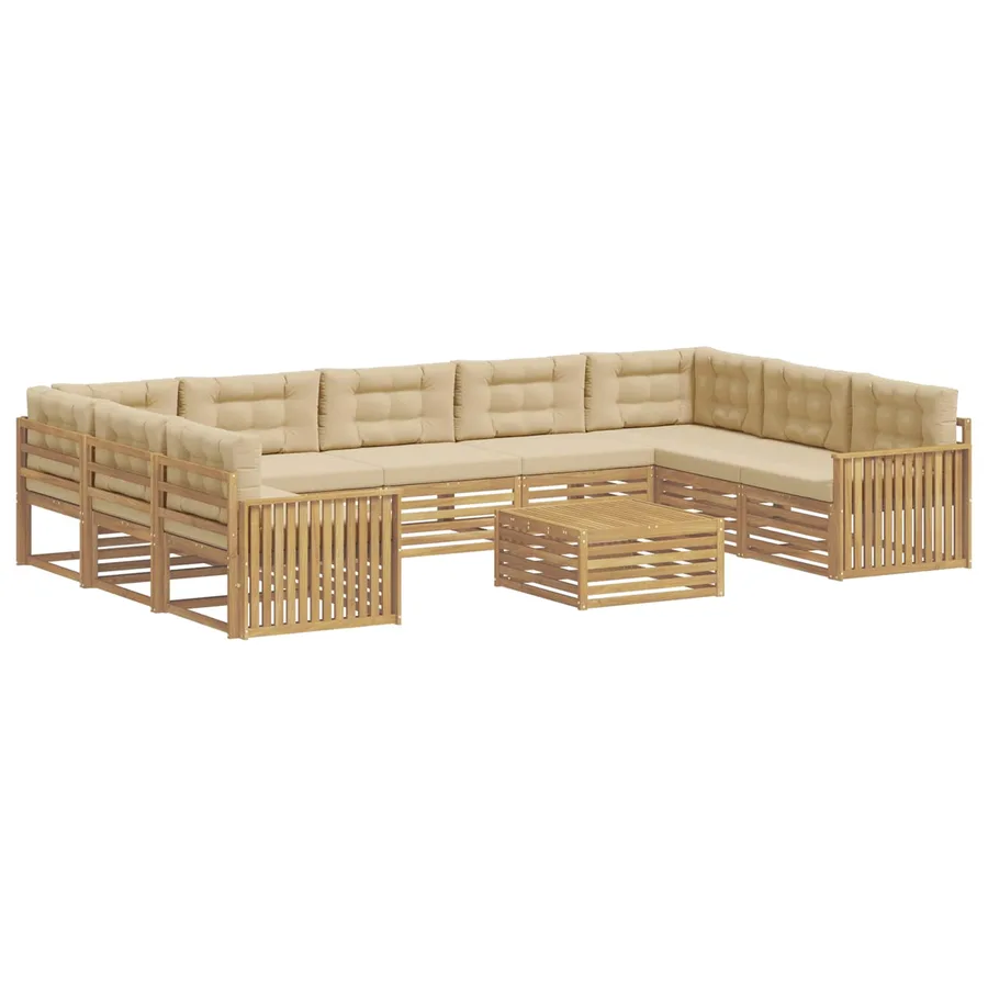 Ensemble de canapés d'extérieur 10 pc Blanc et Beige - 2