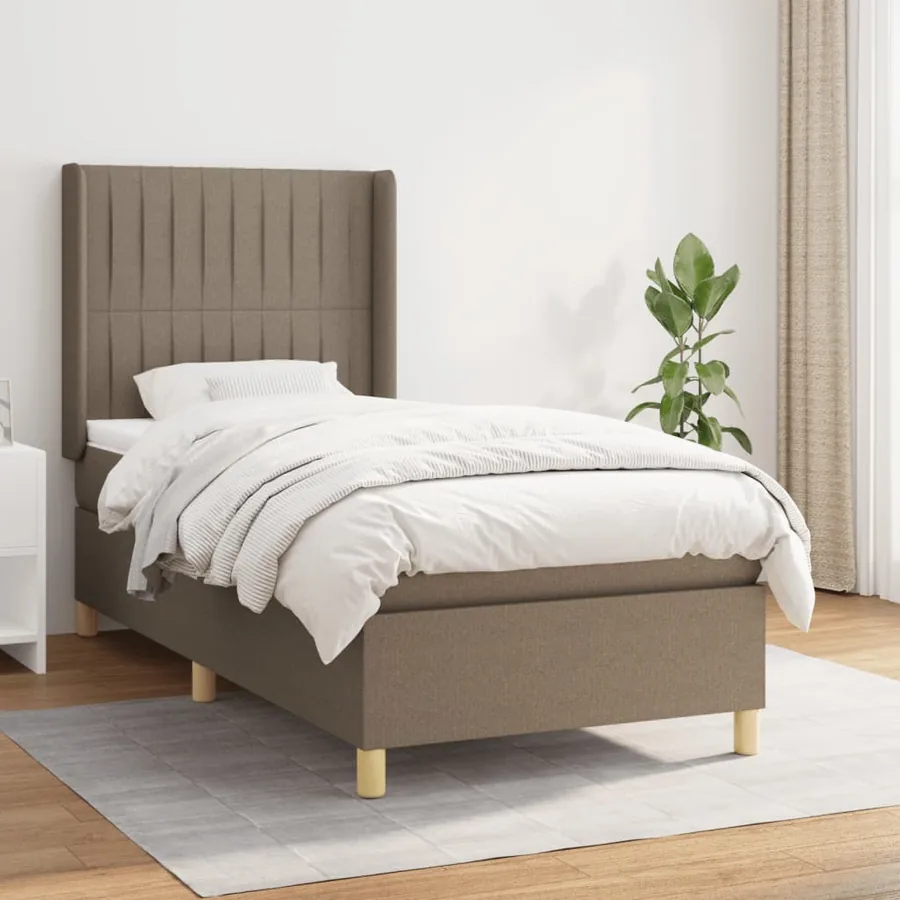 Sommier à lattes de lit avec matelas Taupe 80x200 cm Tissu