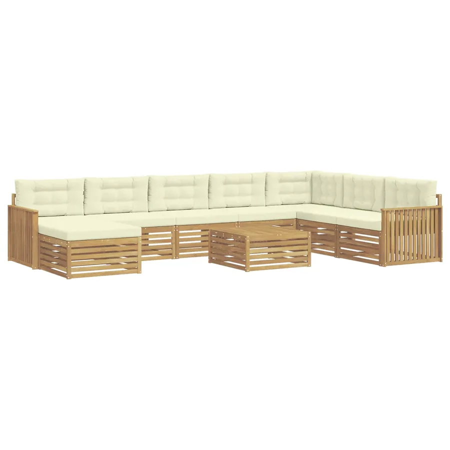 Ensemble de canapés d'extérieur 9 pc Blanc et crème - 2