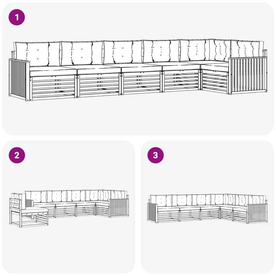 Ensemble de canapés d'extérieur 6 pc Blanc et anthracite - 7