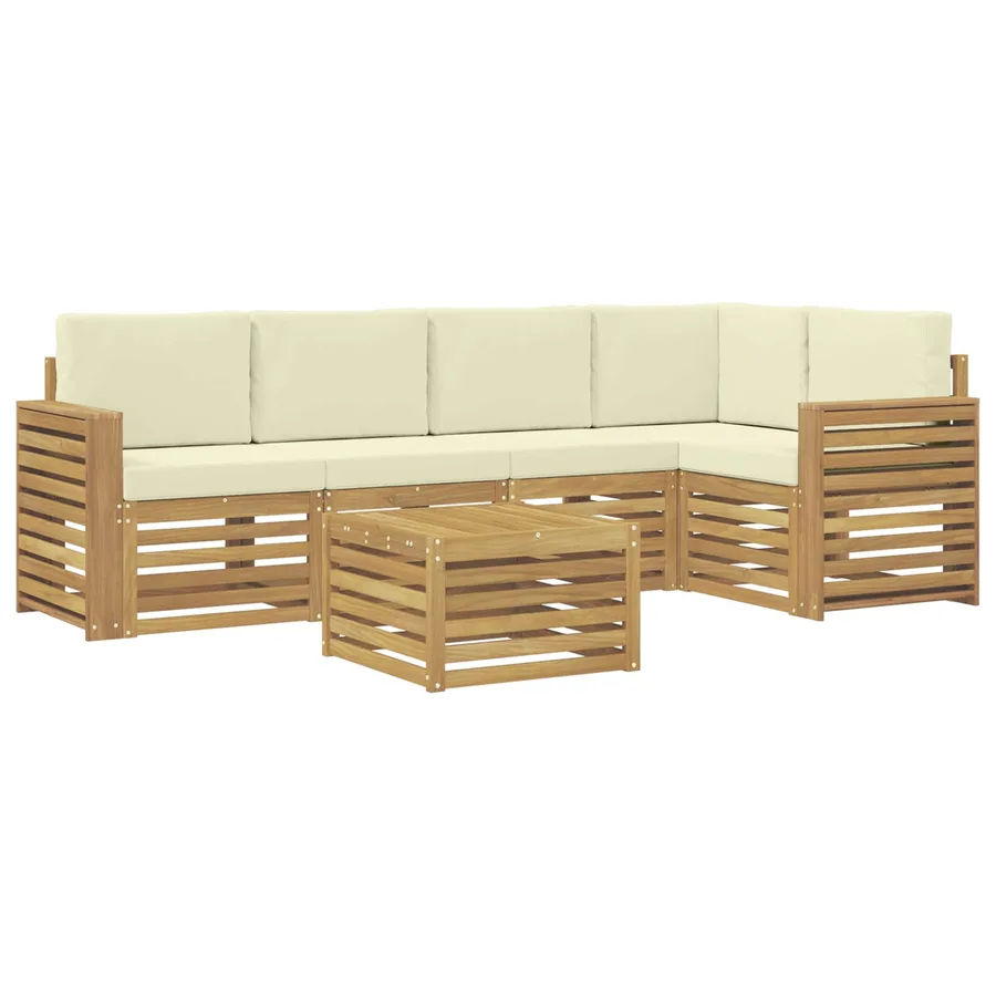 Ensemble de canapés d'extérieur 6 pcs Blanc et crème - 2