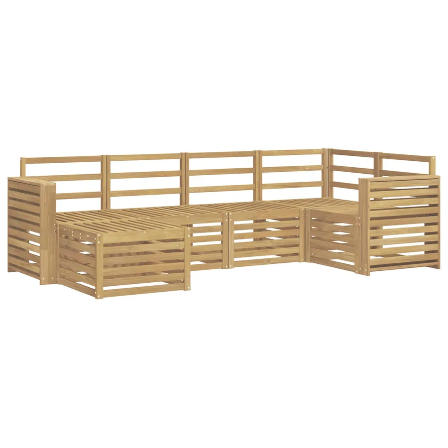 Ensemble de canapés d'extérieur 6 pcs Blanc Polyester - 2