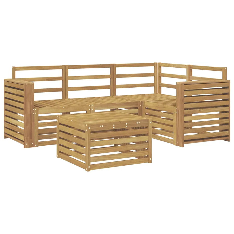 Ensemble de canapés d'extérieur 5 pcs Blanc 59 x 59 x 37 cm - 2
