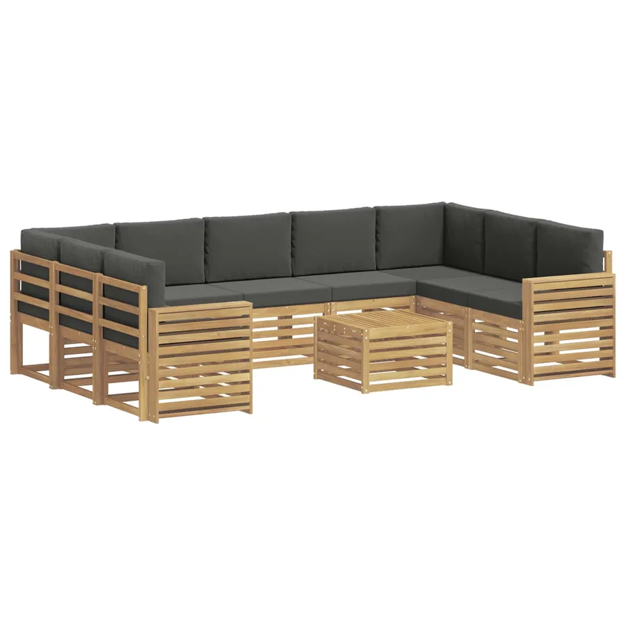 Ensemble de canapés d'extérieur 10 pcs Blanc et anthracite - 2