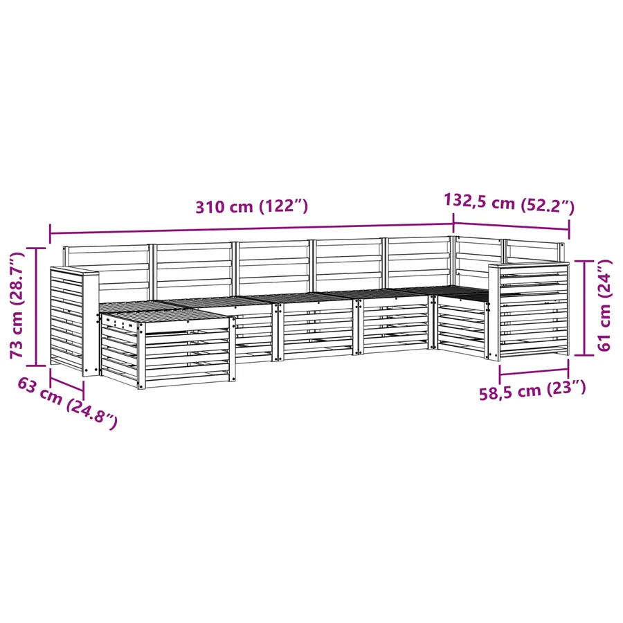 Ensemble de canapés d'extérieur 7 pcs Blanc - 9