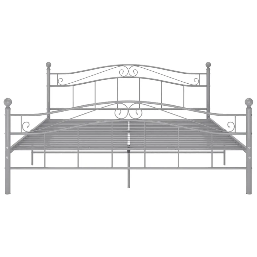 Cadre de lit sans matelas gris métal 140x200 cm - 3