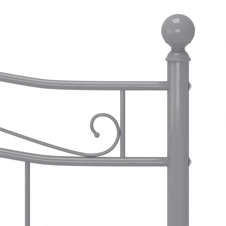 Cadre de lit sans matelas gris métal 140x200 cm - 6
