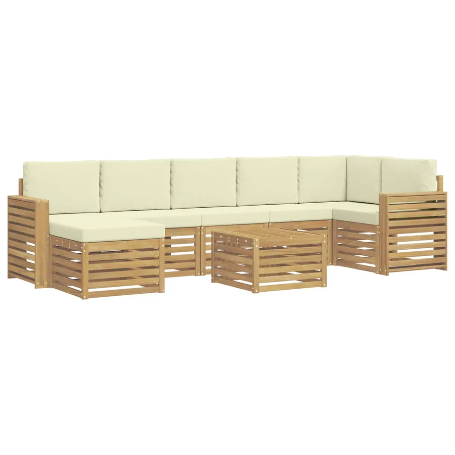 Ensemble de canapés d'extérieur 8 pcs Blanc et crème - 2