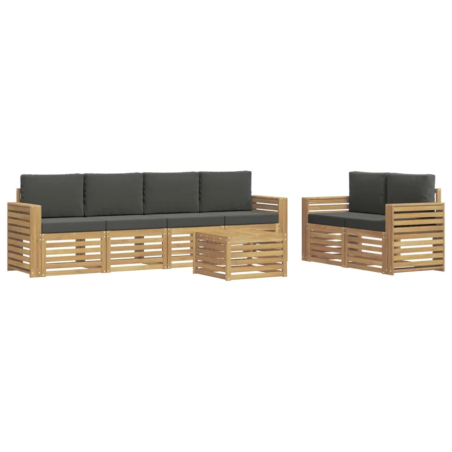Ensemble de canapés d'extérieur 7 pcs Blanc et anthracite - 2