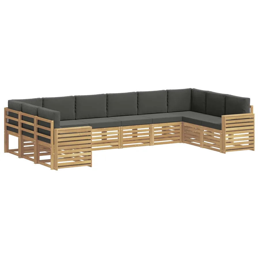 Ensemble de canapés d'extérieur 10 pcs Blanc et anthracite - 2