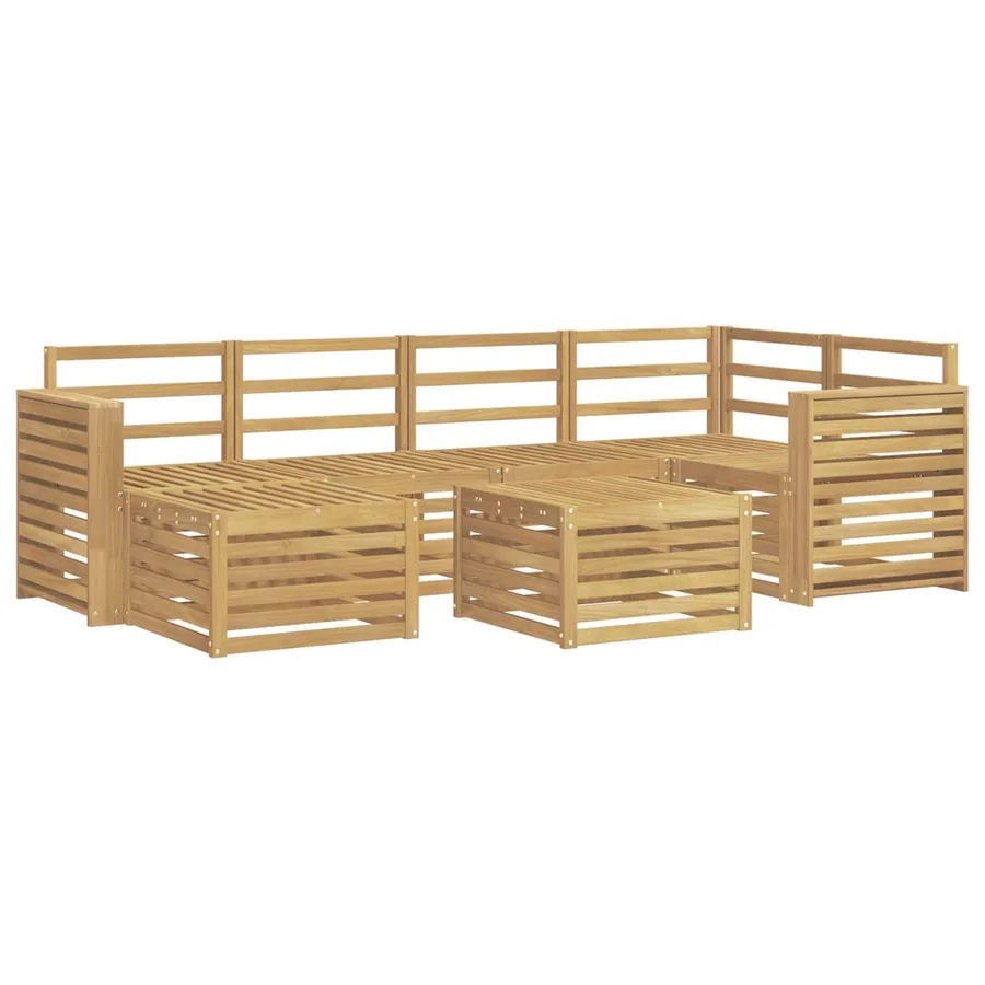 Ensemble de canapés d'extérieur 7 pcs Blanc Polyester - 2