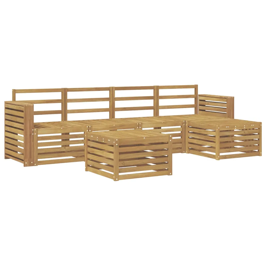 Ensemble de canapés d'extérieur 6 pcs Blanc 59 x 59 x 37 cm - 2