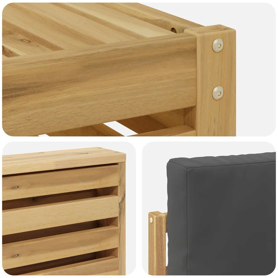 Ensemble de canapés d'extérieur 5 pcs Blanc et anthracite - 6