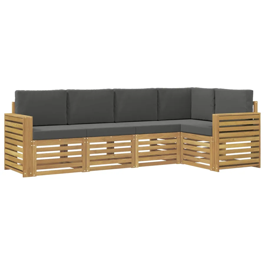 Ensemble de canapés d'extérieur 5 pcs Blanc et anthracite - 2
