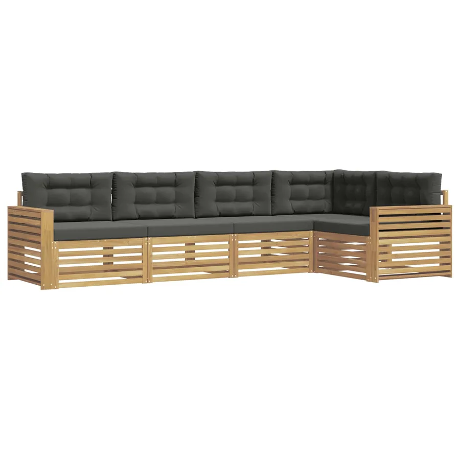 Ensemble de canapés d'extérieur 5 pc Blanc et anthracite - 2