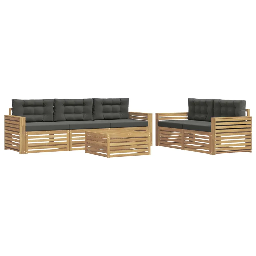 Ensemble de canapés d'extérieur 6 pc Blanc et anthracite - 2