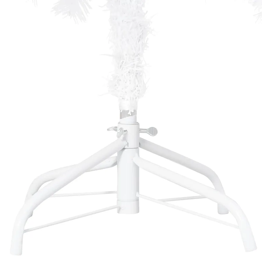 Arbre de Noël artificiel pré-éclairé et boules blanc 150 cm PVC - 11