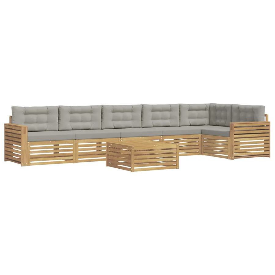 Ensemble de canapés d'extérieur 7 pc Blanc et gris clair - 2
