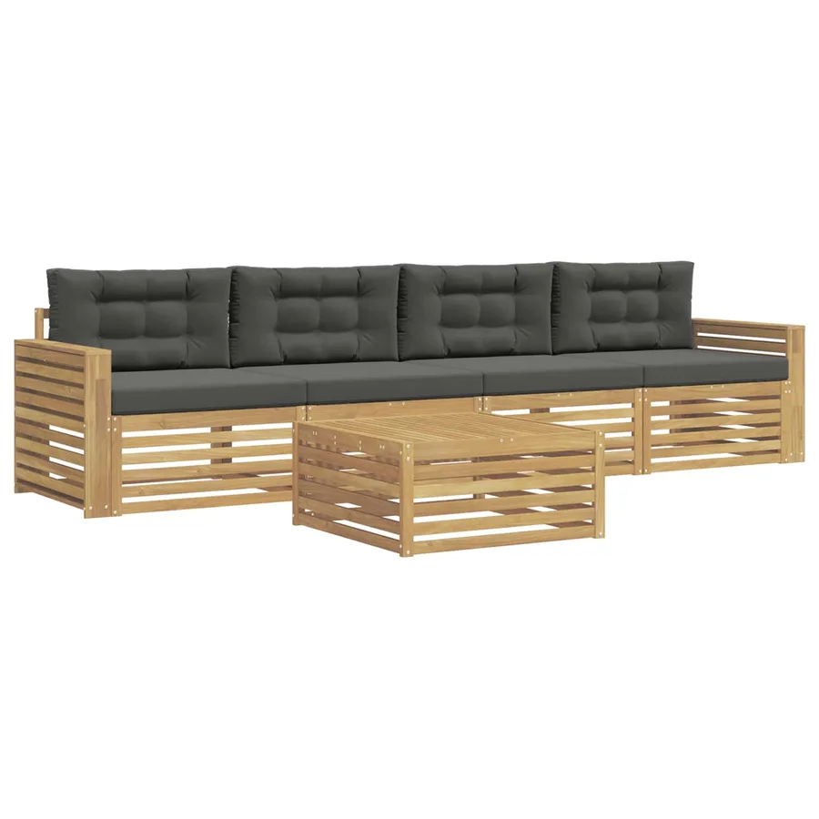 Ensemble de canapés d'extérieur 5 pc Blanc et anthracite - 2