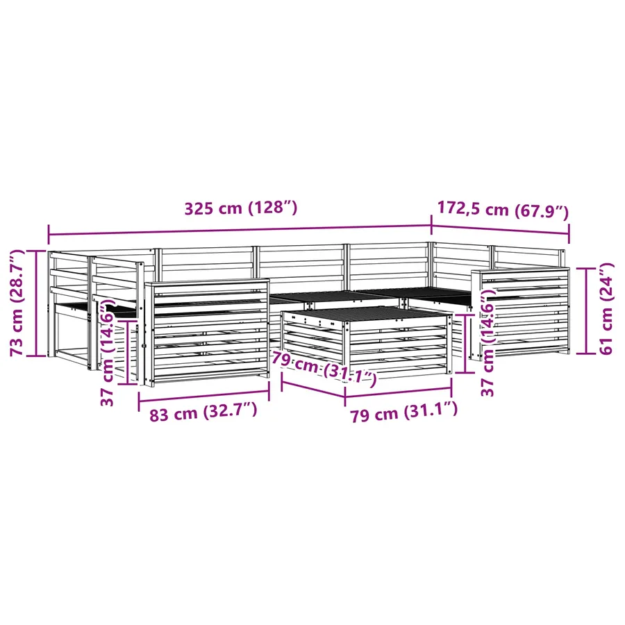 Ensemble de canapés d'extérieur 7 pc Blanc - 8