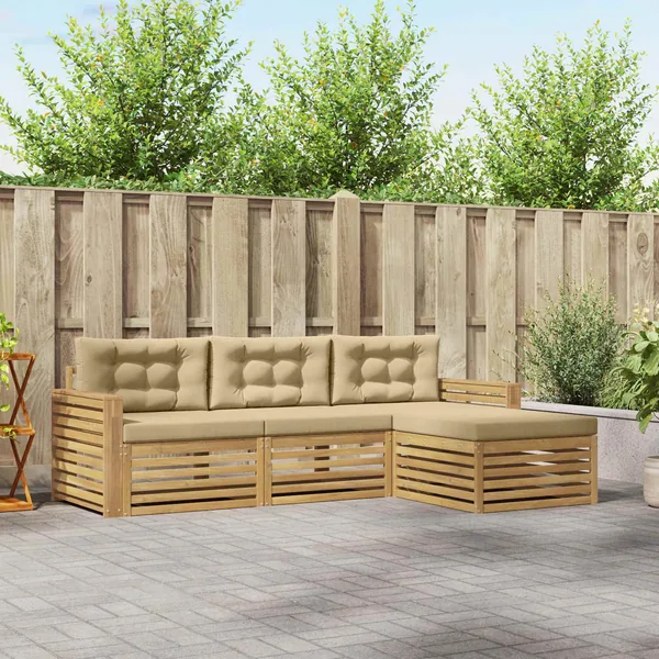 Ensemble de canapés d'extérieur 4 pc Blanc et Beige
