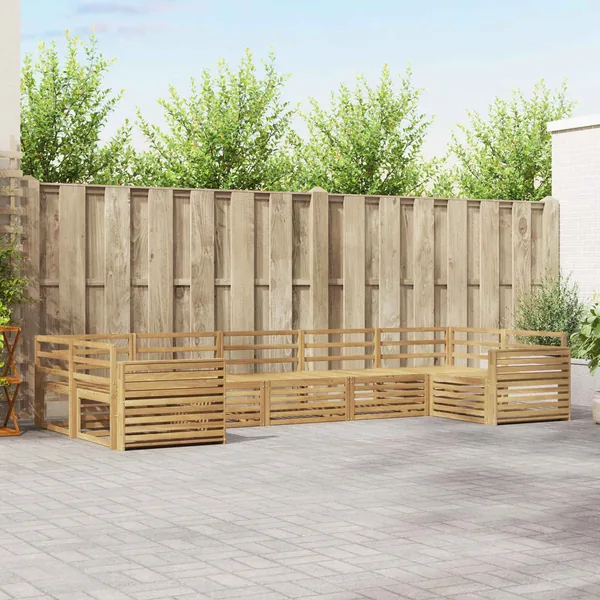 Ensemble de canapés d'extérieur 7 pc Blanc Bois d'Acacia Massif