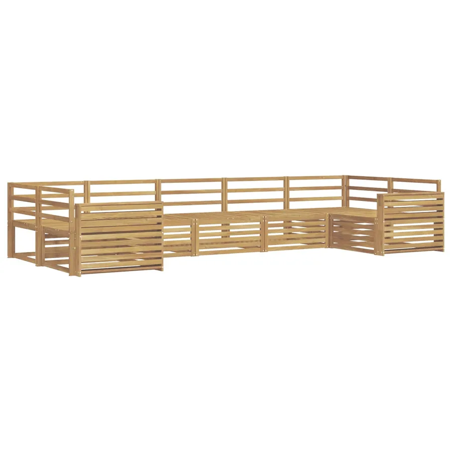 Ensemble de canapés d'extérieur 7 pc Blanc Bois d'Acacia Massif - 2