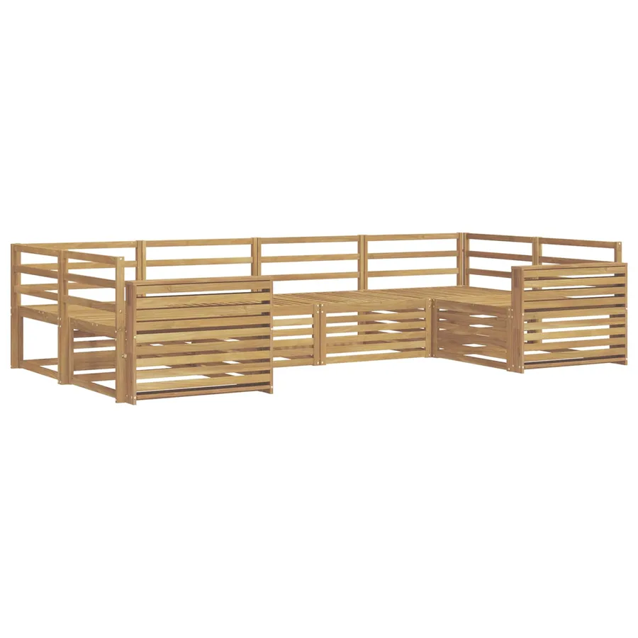 Ensemble de canapés d'extérieur 6 pc Blanc Bois d'Acacia Massif - 2